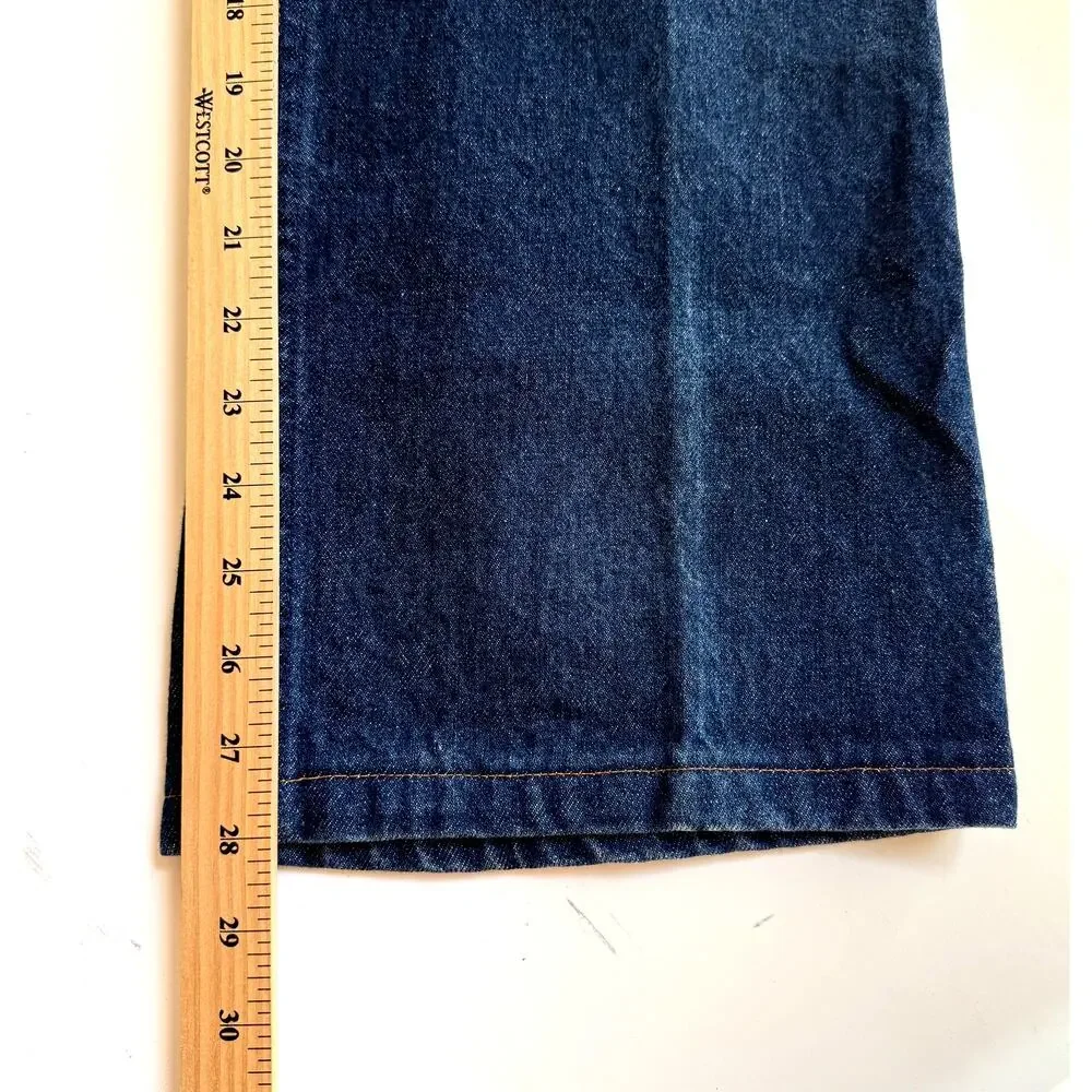 VTG Levis 517 Jeans Mens 37x28 Dark Wash Blue Denim Orange Tag 80s